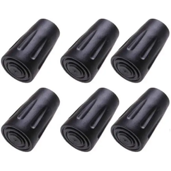 6 puntas para bastones de trekking, cestas de goma absorbente para senderismo, 11 mm de diámetro, accesorios para bastones de supervivencia. - 1