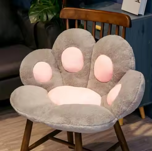 Alfombra De Cojín De Tela De Peluche Gato Kawaii 70x60cm Suave Y Cálida Para Sala De Estar Oficina Decoración De Habitación Diversión Al Descansar - 1