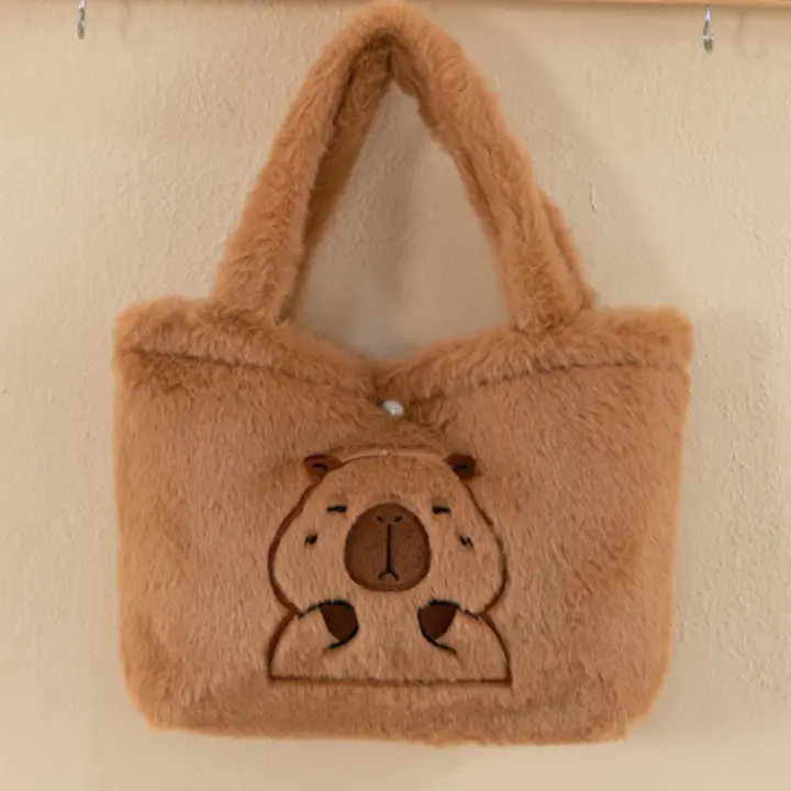 Mochila De Peluche Capybara Kawaii Moda Muñeco Peluche Bolsa Infantil Mochila De Hombro Mini Bolsa Para Regalos Para Novia - 1