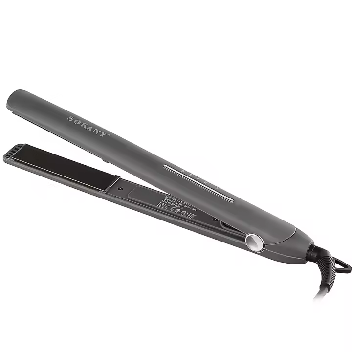 DAM. Plancha de pelo cerámica, temperatura ajustable, PTC placa, protección anti quemaduras 32x5,5x12 cm - 1