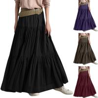 Vestido Maxi Vintage A-Line Para Mujer Color Sólido Casual Con Volantes Y Cintura Imperio Manga Larga Medio Ajuste Longitud Hasta El Tobillo - details 0