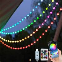 Cadena De Luces LED RGBIC Bluetooth 5V Con Controlador De Música Y App IP65 Impermeable Para Decoración De Jardín Camping Atmosfera - details 2