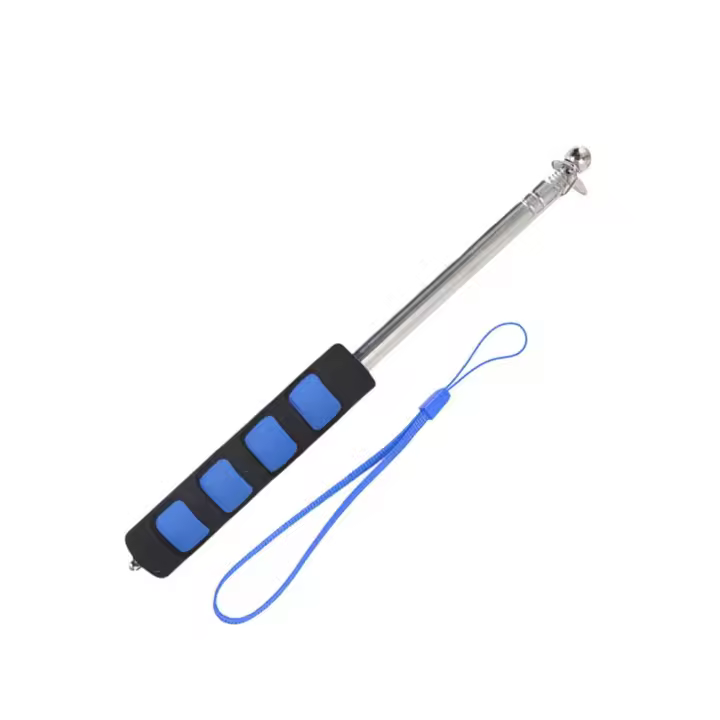 Bastón De Enseña Telescópico Con Correa Y Puntero De Profesor De Enseña En Acero Inoxidable Guía Turística De Bandera - 1