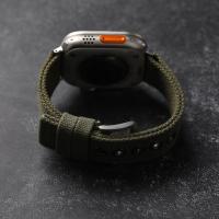 Correa De Reloj De Tela Grua Doble Para Apple Watch Ultra 49MM 45MM 44MM Estilo Rudo Verde Negro Para Hombres - details 1