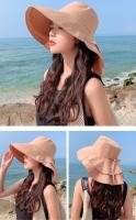 Gorro De Paseo Para Mujer Verano Protección UV Amplio Con Cola De Caballo Plegable Para Playa Y Viajes Estilo Panama - details 1