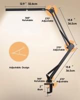 Lámpara De Escritorio LED Plegable Con Palanca Larga Y Clip Ajustable En 3 Colores Para Lectura Y Computadoras En Sala De Estar - details 4