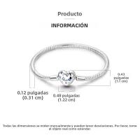 Pulsera De Plata Esterlina 925 Para Mujer Con Encantos De Corazón Llave Clover De Cuatro Hojas Cadena De Serpiente Pulsera Original DIY Joyería - details 11