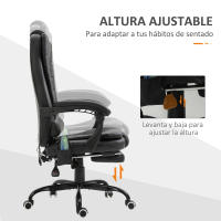 Vinsetto Silla de Oficina con 7 Puntos de Masaje Silla de Masaje Giratoria Silla de Escritorio con Reposapiés Retráctil Altura Ajustable Control Remoto y Tejido de PU Negro - details 5