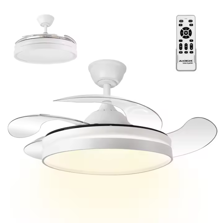 Ventilador de techo Mobiclinic 4 aspas 6 velocidades 3 modos iluminación Luz LED Mando a distancia Oasis - 1