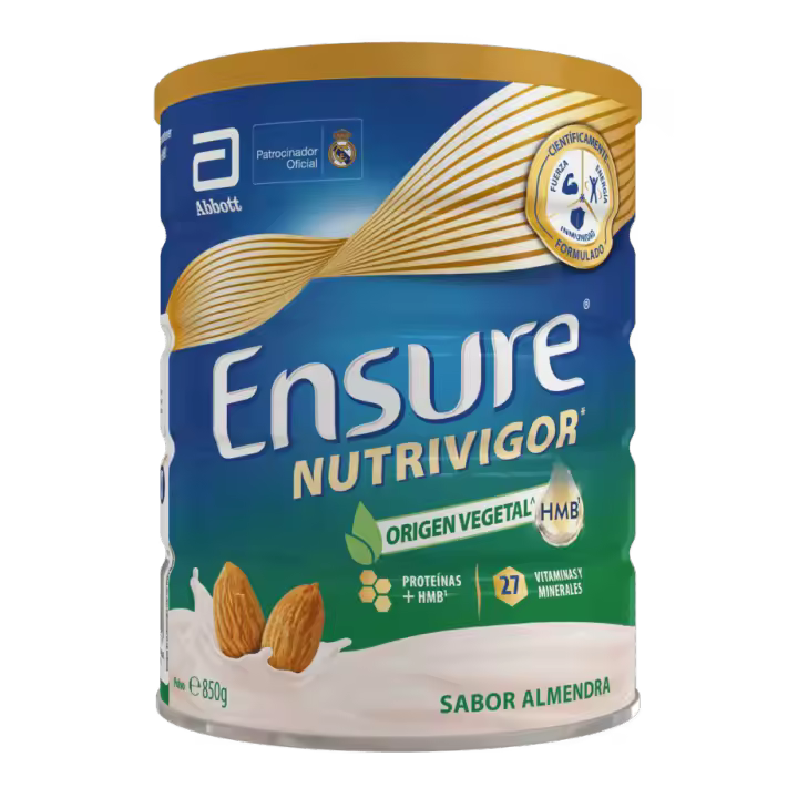 Ensure Nutrivigor Vegetal Complemento Alimenticio para Adultos con HMB, Proteínas, Vitaminas  Sabor Almendra 850 G - 1