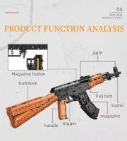 AK47 Carabina De Asalto Con Balas Bloques De Construcción AKM Modelo De Arma Simulación Alta Juguetes De Ensamblaje Para Niños Regalo - details 4