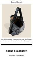 Bolso De Hombro Mujer Multifuncional Con Gran Capacidad Y Diagonal Cómodo Para Viajes Estilo Casual Color Negro Y Marrón Oscuro - details 5