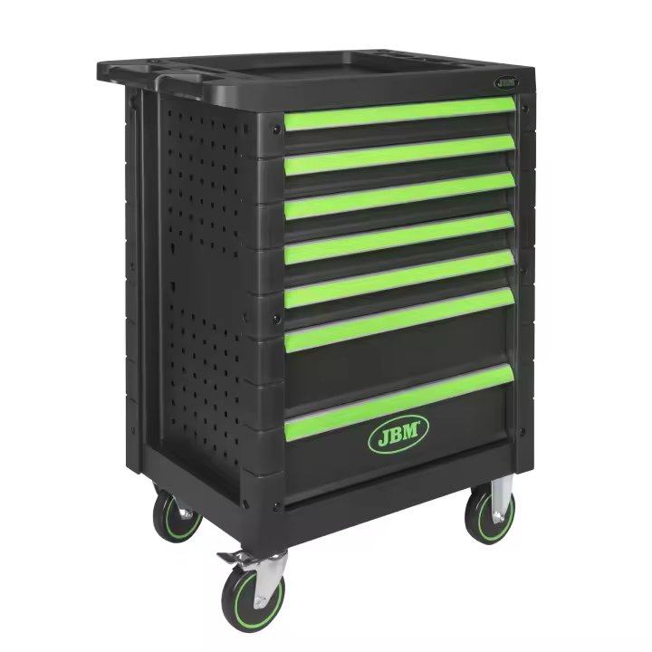 JBM 54006 CARRO DE HERRAMIENTAS 7 CAJONES VERDE - VACÍO. Las mejores herramientas para Moto, coche y Motor, Excelente Precio - 1