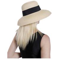 Kebedo Moda Sombrero de Paja Plegable de ala Ancha para Mujer, Sombrero Grande Transpirables con cinta Negra decorativa, Protección UV, Pamela Grande Beige para Sol, Verano, Playa, Viajes y Vacaciones, Talla Única Ajustable para Mujer Adulto 56-57CM - details 3