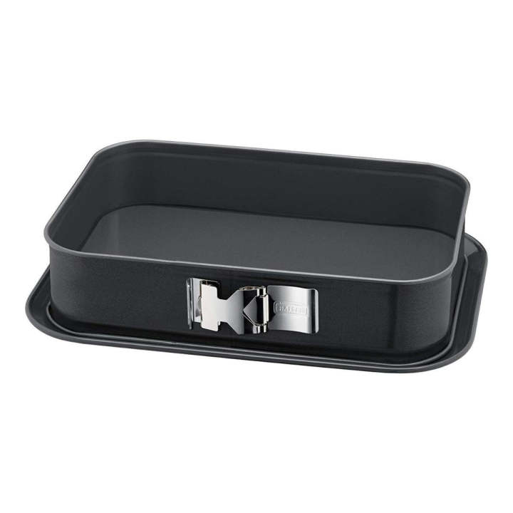 Molde Rectangular Desmontable Le forme Plus de Kaiser – 35 cm x 24 cm, 8 cm de Altura, 5 L, Acero con Revestimiento Antiadherente Cerámico, Cierre de Pinza, Ideal para Tartas, Bizcochos y Focaccias