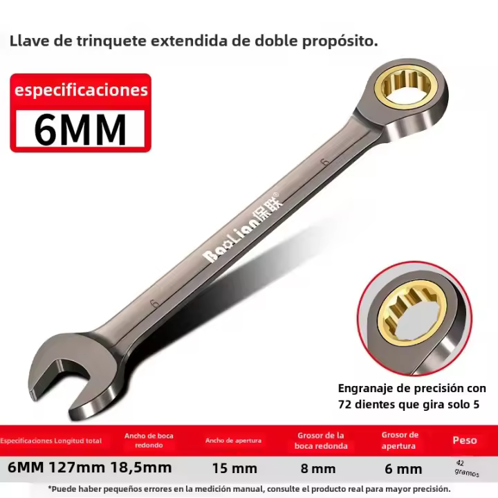 Llave De Tornillo Universal Ajustable 6-32mm Llave De Eje Multifuncional Para Reparación De Bicicletas Motocicletas Y Coches Herramienta Mecánica - 1