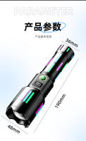 Linterna láser blanca de luz potente, recargable tipo C, con zoom para exteriores, pantalla digital, tira fluorescente, linterna LED - details 21