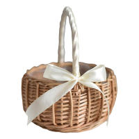 Cesta De Paja Tejida Con Flores Para Almacenamiento Cesta De Novia De Flores Hecha a Mano Para Decoración De Hogar Y Bodas - details 5