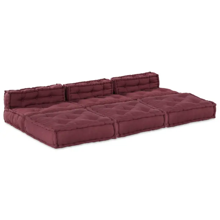 Pouffes Modulares vidaXL 4 pcs Tela Burdeos - 1