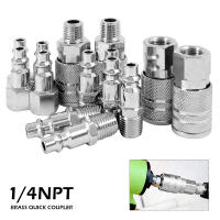 Conector De Aire Rápido De Metal 14 Piezas Tamaño 1/4' Fitting De Tubo Para Compresor Herramientas Pneumáticas Euro Line Fitting - details 1
