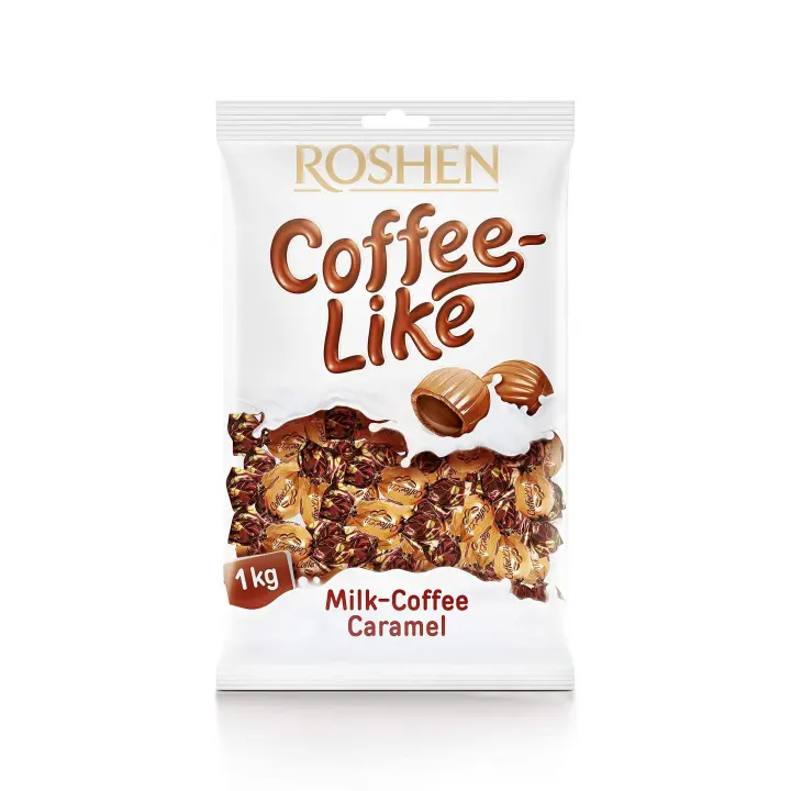 Caramelos Roshen  Coffee Like 1KG - Sabor cafe relleno - Calidad Roshen Deliciosos Caramelos Duros con Relleno Jugoso - 1