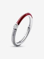 Pandora ME with pavé y Rojo-Plata de LeyPandora-Anillo Doble - details 0