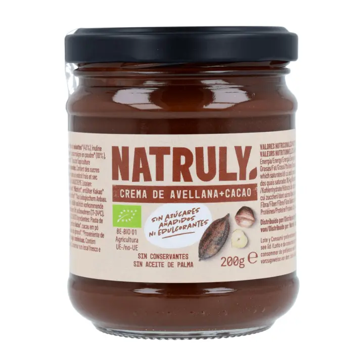 Crema de Avellanas y Cacao Bio Natruly 200 gramos - 1