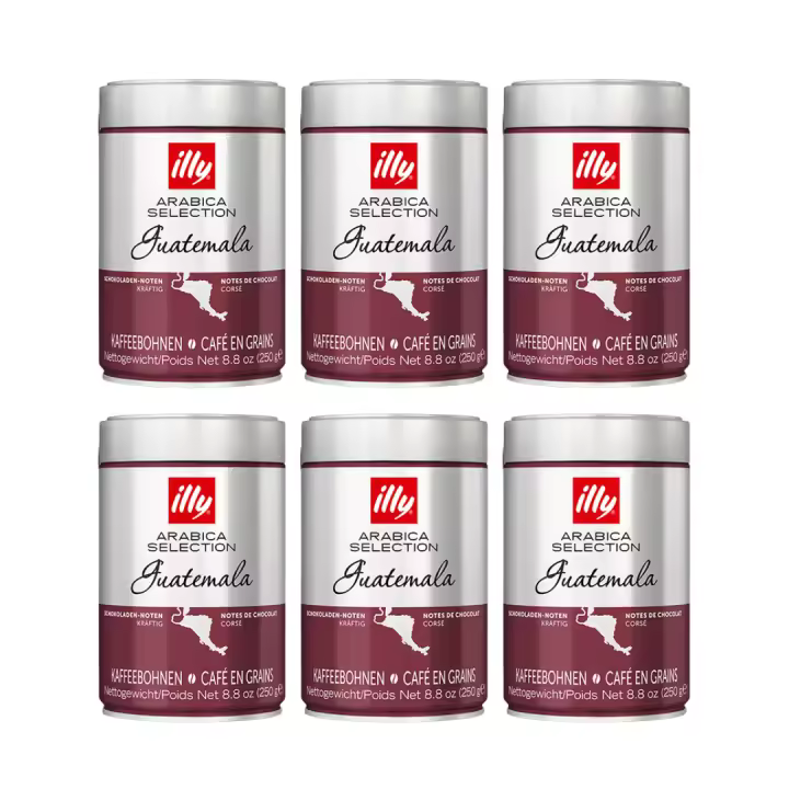 Pack 6 x Illy Café en Granos Guatemala 250 gr 100% arábico - 1