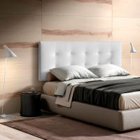 Meimon cabecero horizontal está tapizado en ecopiel de tacto suave y acolchado interiormente con algodón guateado para un extra de confort, estructura de madera de pino, Medidas: 150/160 x 60 x 9 cm - details 0
