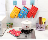 Mitten Microondas Horno Guante de Algodón Con Aislamiento Para Hornear Guantes Resistentes Al Calor Horno Mitones Terileno Antideslizante Lindo Herramienta DE LA Cocina 1 Unids - details 0