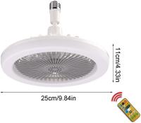 Ventilador de enchufe con control remoto, ventilador de techo LED con bombilla, rosca silenciosa para cocina, baño, almacén, garaje - details 1