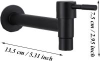 Grifo para piscina, grifo negro montado en la pared, grifo frío montado en la pared, grifo de ahorro de agua de acero inoxidable para baño, fregadero, balcón, cocina (negro) - details 1