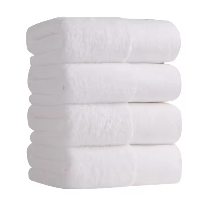 Algodón | el & Spa Calidad 100% Algodón Toallas de Mano Premium | Suaves y Absorbentes 4 Piezas, Blanco - 1