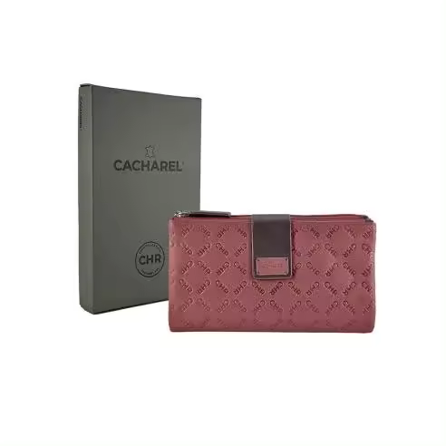 TEOVEL Cartera Billetero/Monedero Grande de Mujer Piel Grabada Cacharel | Amplia Capacidad - 1