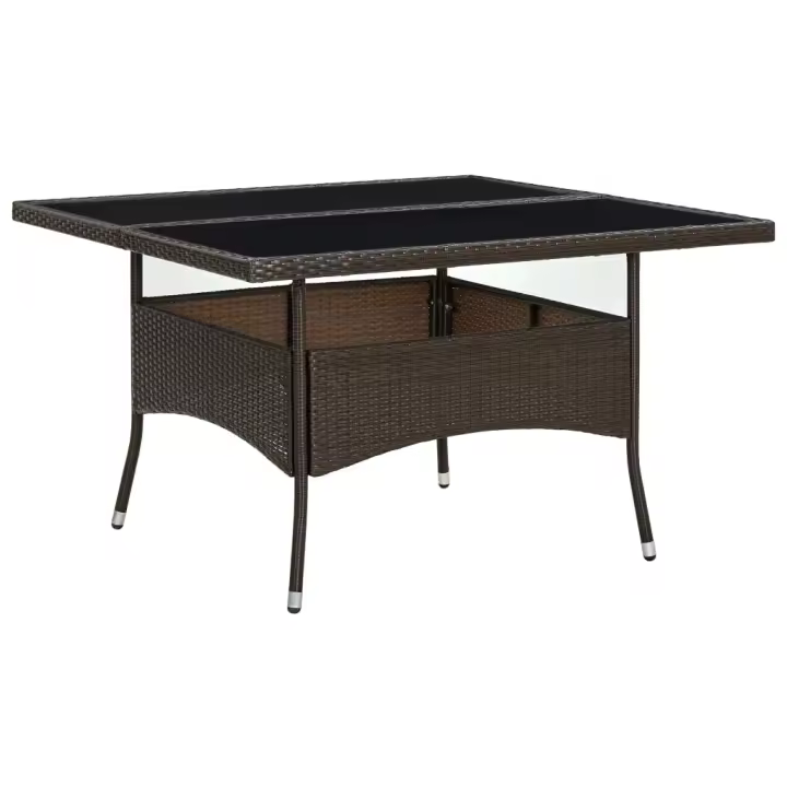 Mesa de Salón de Jardín sintético y Vidrio - 1