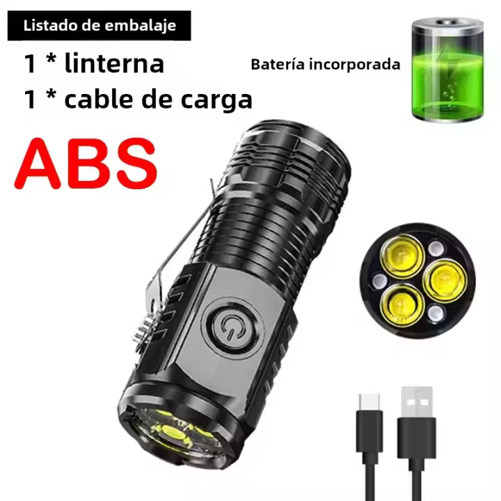 Linterna LED Mini SST20 3 Baterías 18350 Recargable Tipo-C Portátil EDC Torcha De Emergencia Para Camping Con Imán Luz LED Duradera a Prueba De Agua - 1