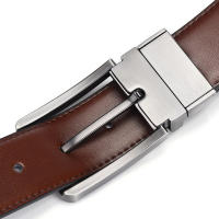 Cinturón De Cuero Genuino Para Hombre Doble Cara Con Grabado Láser Estilo Retro De Lujo Ancho 2.6 Pulgadas Hebilla De Punta Alta Calidad Superior - details 3