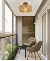 Lámpara De Techo De Rotura E27 Con Luz LED Tejida a Mano Para Decoración Moderna De Hogar Habitación Dormitorio Sala De Estar - details 8