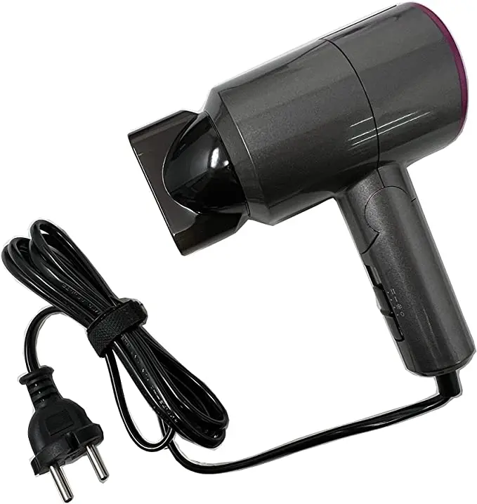 Secador de Pelo 1100W de Potencia Compacto de Viaje Plegable 3 Modos de Temperatura Resistente al Calor con Aire Frio y Caliente - 1