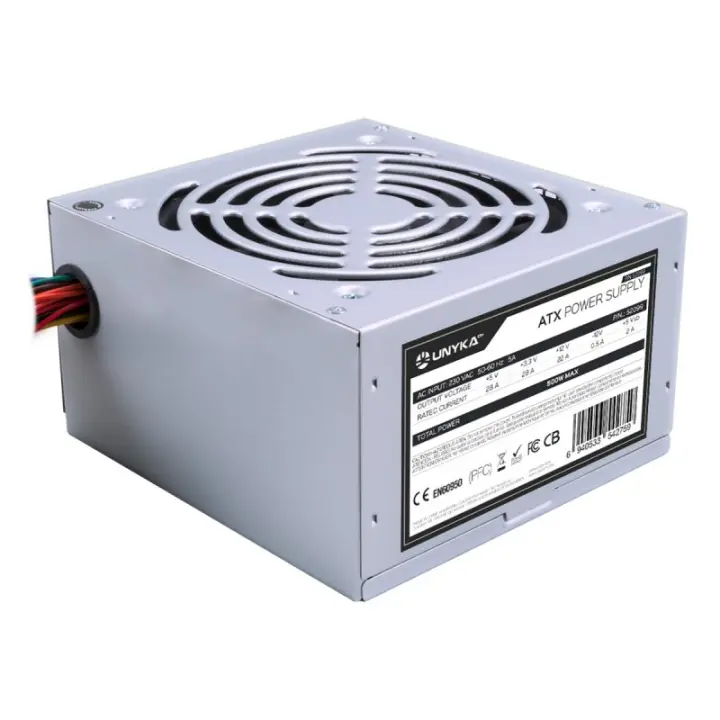 Unykach Fuente de Alimentación ATX 500W con Protección Múltiple y Ventilador Silencioso - 1