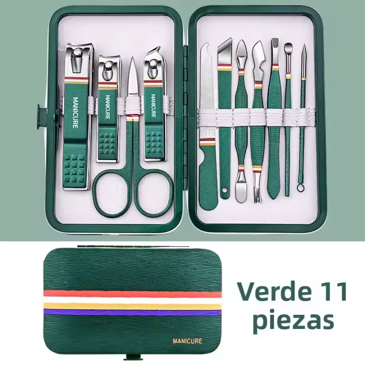 Juego De Cuidado De Uñas De Acero Inoxidable 9-19 Piezas Con Bolsa Plegable Herramientas De Belleza Para Manicura Y Maquillaje - 1