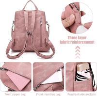 Mochipa de cuero impermeable para Mujer, Bolso Escolar de moda para Bolso de mopila para Mujer, Bolso de mochipa Retro - details 2