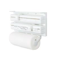 X-Dispensador de Pared 3 en 1 para Cocina – Soporte Portarrollos Blanco con Cortador de Film, Papel Aluminio y Papel Cocina, Dispensador ABS Multifuncional para Organizar y Ahorrar Espacio - details 0