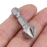 Broca De Corte De Ángulo 90 Grados 1/3PC Con Punta De Chamfer Para Carpintería Y Trabajo En Madera Broca De Hexágono 1/4" Para Eliminar Arrugas - details 6