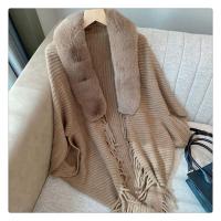 Chal De Punto Para Mujer Cuello De Piel De Peluche Grueso Abrigo De Evening Vestido De Boda Manto Cardigan Capa Estilo Casual - details 7