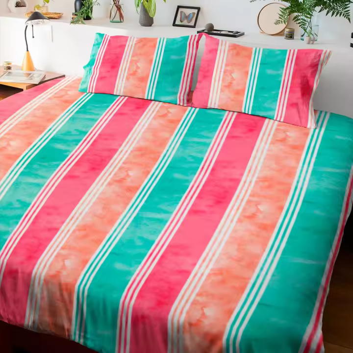 SANSY - Juego funda nórdica + funda de almohada Osiris para cama de 105. Algodón, poliéster, lino. - 1