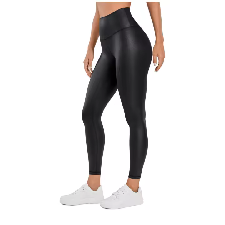 Leggings Push Up Térmico Mujer Cuero Sexy Pantalones Piel Sintética Tiro Alto Elásticos Medias de Cuero de Imitación Pantalones de PU Casual - 1