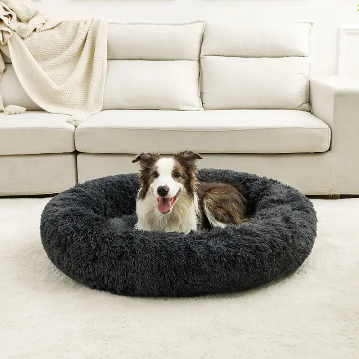 Cama Redonda Para Perro Grande Cama De Peluche Larga Suave Para Gato Hogar Para Perro De Tamaño Medio Calefacción En Invierno Para Dormir - 1