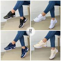 Zapatillas De Mujer Otoño Casual Transpirables De Color Sólido Con Suela Gruesa Zapatillas De Correr Y Caminar Con Cordones Talla Grande Hasta 43 - details 5