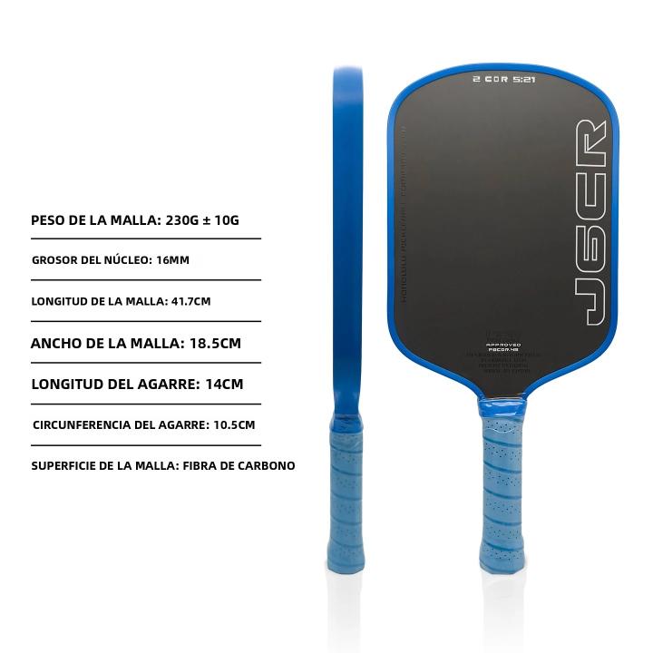 Pala De Pádel De Pólo De Pimienta Durable De 16mm Ligera Tecnología De Rebound Dinámica J6CR Núcleo De Espuma 100% Fibra De Carbono CFC